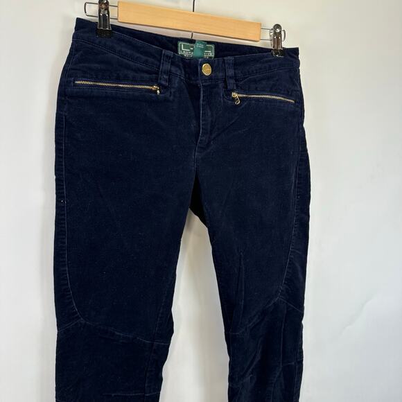 Lauren Ralph Lauren Active Navy Blue Corduroy Slim Mid Rise Pants Womens Size 2 - Picture 3 of 16
